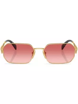 Prada Eyewear солнцезащитные очки в прямоугольной оправе, золотистый
