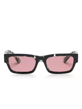 Prada Eyewear солнцезащитные очки в прямоугольной оправе, черный