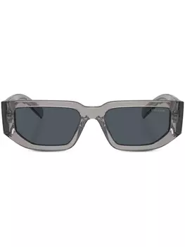 Prada Eyewear солнцезащитные очки в прямоугольной оправе с логотипом, серый