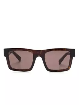 Prada Eyewear солнцезащитные очки в прямоугольной оправе, коричневый