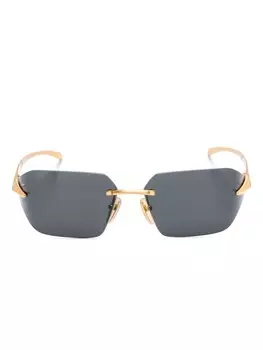 Prada Eyewear солнцезащитные очки в прямоугольной оправе, золотистый