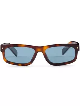 Prada Eyewear солнцезащитные очки в прямоугольной оправе, коричневый
