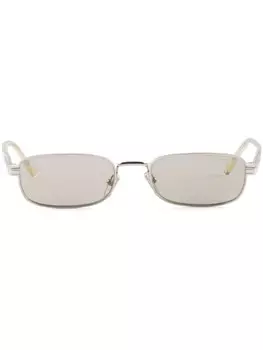 Prada Eyewear солнцезащитные очки в прямоугольной оправе, серебряный