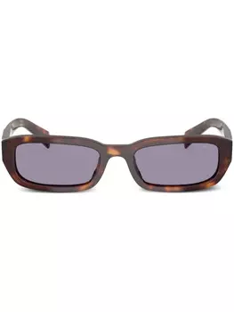 Prada Eyewear солнцезащитные очки в прямоугольной оправе, коричневый