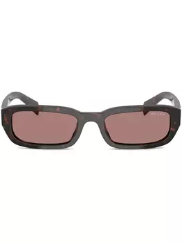 Prada Eyewear солнцезащитные очки в прямоугольной оправе, коричневый