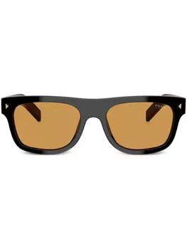Prada Eyewear солнцезащитные очки в прямоугольной оправе, черный