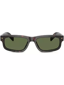 Prada Eyewear солнцезащитные очки в прямоугольной оправе, коричневый