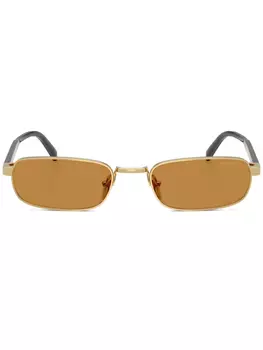 Prada Eyewear солнцезащитные очки в прямоугольной оправе, золотой