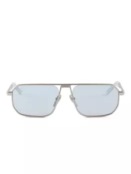 Prada Eyewear солнцезащитные очки в прямоугольной оправе, серебряный