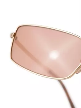 Prada Eyewear солнцезащитные очки в тонкой прямоугольной оправе, золотистый