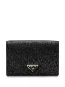 Prada фактурный картхолдер, черный