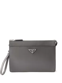 Prada фактурный клатч, серый