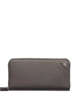 Prada фактурный кошелек с круговой молнией, серый