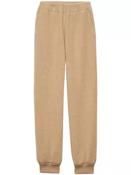 Prada флисовые спортивные брюки с логотипом, нейтральный цвет