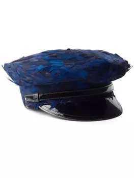 Prada фуражка с перьями, синий
