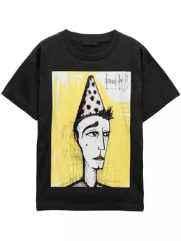 Prada футболка из джерси с принтом, серый