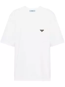 Prada футболка с логотипом, белый