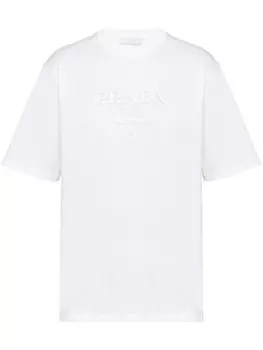 Prada футболка с логотипом, белый