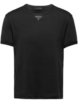 Prada футболка с логотипом, черный