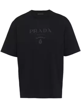 Prada футболка с логотипом, черный