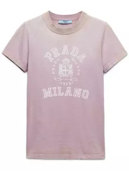 Prada футболка с логотипом, фиолетовый