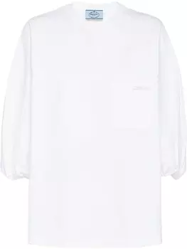 Prada футболка с пышными рукавами, белый