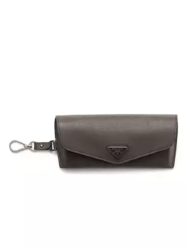 Prada футляр для очков из сафьяновой кожи, серый