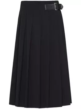 Prada габардиновая юбка мини со складками, черный