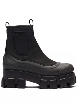 Prada габардиновые ботинки Moonlith, черный