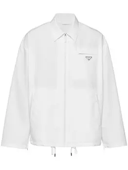 Prada хлопковая куртка с треугольным логотипом, белый