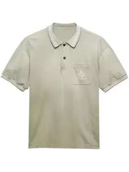 Prada хлопковая рубашка-поло, зеленый