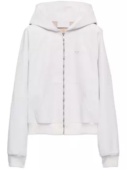 Prada худи на молнии, белый
