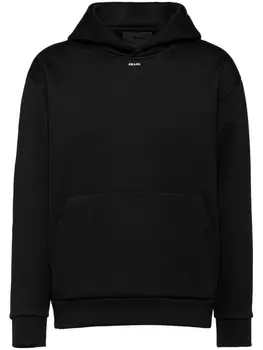 Prada худи с логотипом, черный