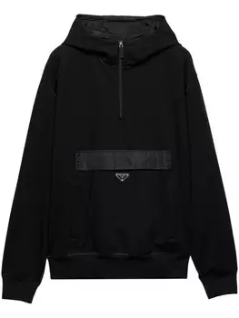 Prada худи с логотипом, черный