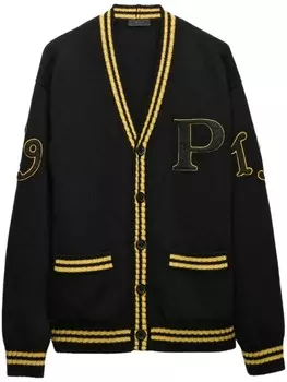 Prada кардиган с нашивками, черный