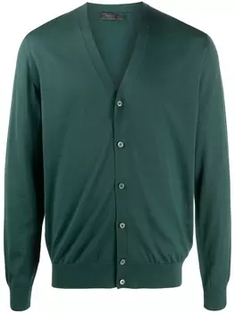 Prada кардиган с V-образным вырезом, зеленый
