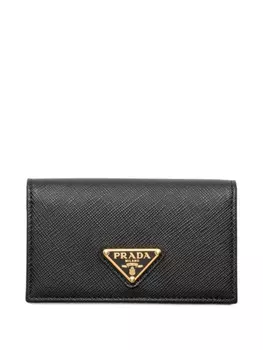 Prada картхолдер из сафьяновой кожи, черный