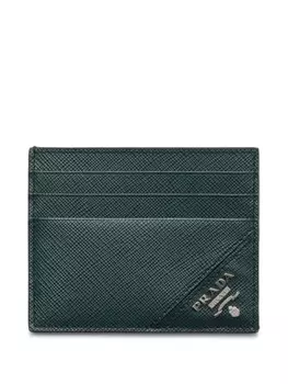Prada картхолдер из сафьяновой кожи, зеленый