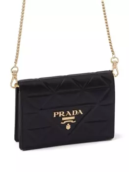 Prada картхолдер с логотипом, черный