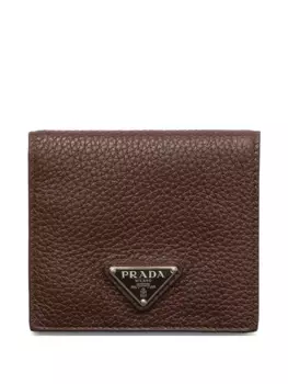 Prada картхолдер с логотипом, коричневый