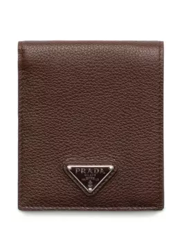 Prada картхолдер с логотипом, коричневый