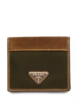 Prada картхолдер с логотипом, зеленый