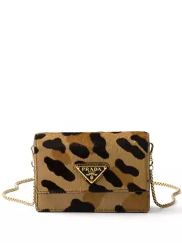 Prada картхолдер с принтом, коричневый