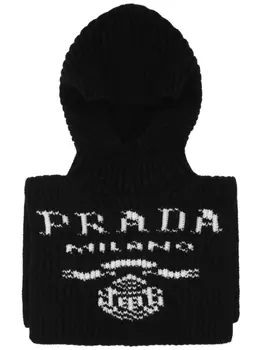 Prada кашемировая балаклава, черный