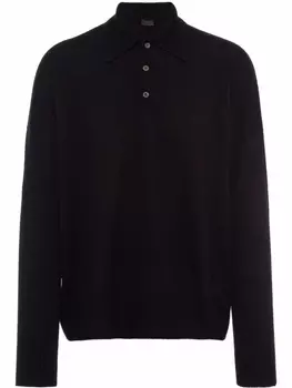 Prada кашемировая рубашка поло, черный