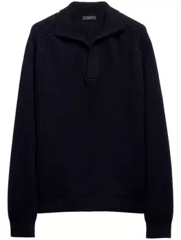 Prada кашемировая рубашка поло, синий