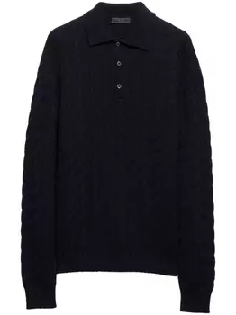 Prada кашемировая рубашка поло, синий