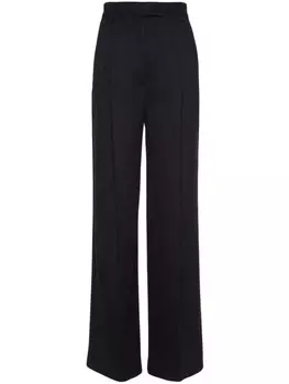 Prada кашемировые брюки с перьями, черный