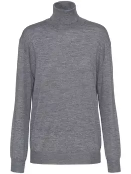 Prada кашемировый джемпер с высоким воротником, серый