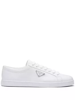 Prada кеды Brushed на шнуровке, белый